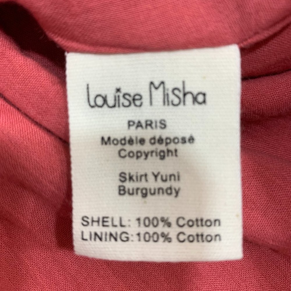 LOUISE MISHA - YUNI STORM SKIRT EMBROIDERED PINK 100% COTTON  - NEW NO TAG - Picture 3 of 6